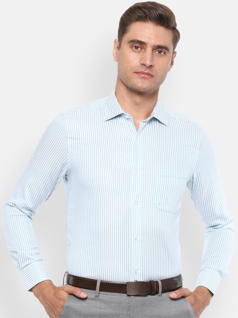 

Louis Philippe Men Blue & White Striped Pure Cotton Classic Fit Formal Shirt