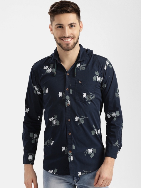 

V2 Value & Variety Men Navy Blue Floral Printed Casual Shirt