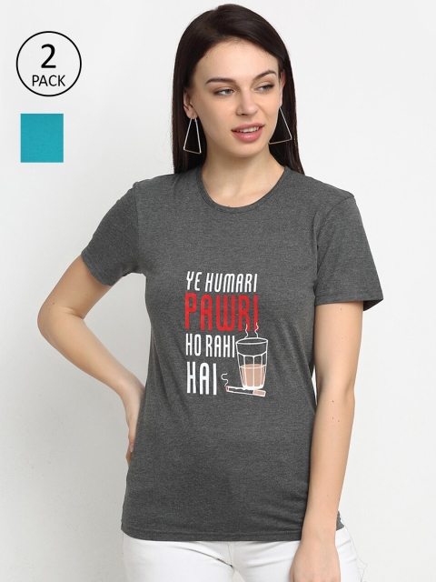 

VIMAL JONNEY Women Grey 2 Printed T-shirt