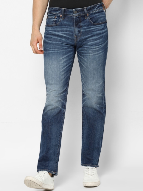 

AMERICAN EAGLE OUTFITTERS Men Blue Regular Fit Mid Rise Heavy Fade Jeans