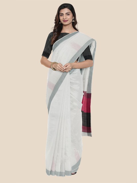 

Kalamandir Women White & Grey Bordered Saree