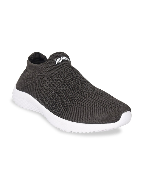 

IMPAKTO Men Charcoal Textile Running Shoes