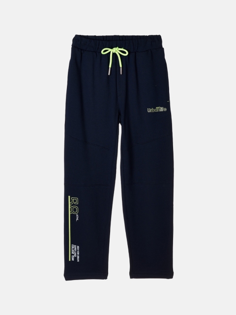 

Monte Carlo Boys Navy Blue Typography Printed Cotton Blend Track Pants