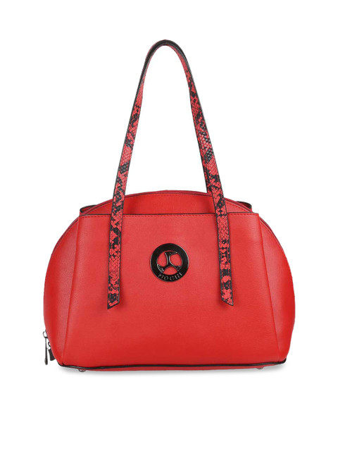 

Mochi Red Swagger Tote Bag with Textured Strap