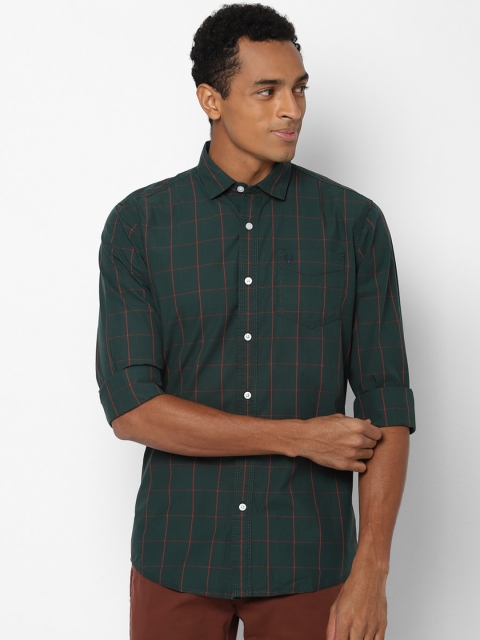 

Allen Solly Sport Men Green & Orange Pure Cotton Checked Casual Shirt