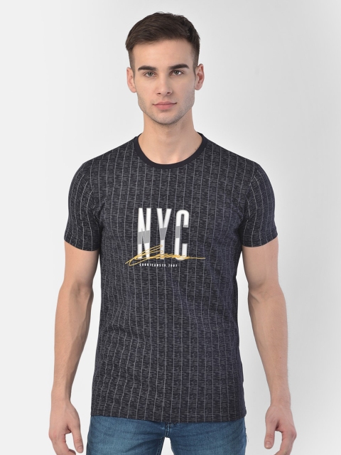 

COBB Men Navy Blue Graphic Printed T-shirt