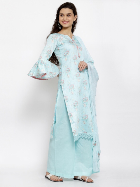 

Me Lady Fashion Blue Printed Unstitched Dress Material