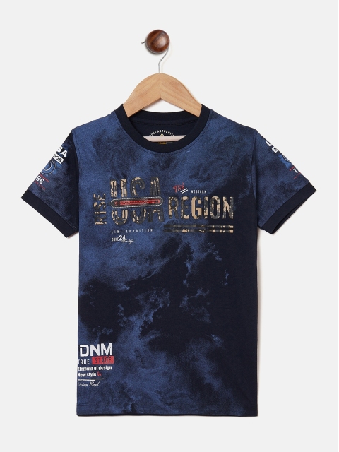 

Duke Boys Blue Typography Dyed Indigo Raw Edge T-shirt