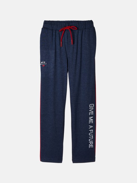 

Monte Carlo Boys Blue Cotton Blend Straight Fit Track Pants