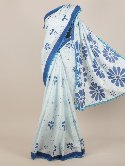 

Pothys Blue & White Floral Saree