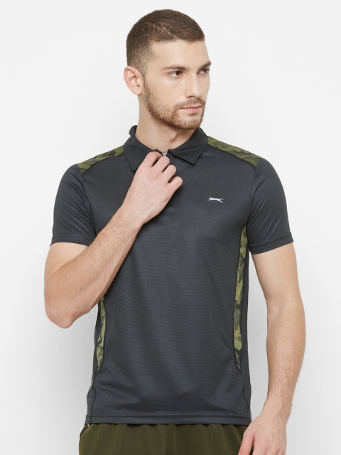 

Black Panther Men Black Polo Collar Slim Fit T-shirt