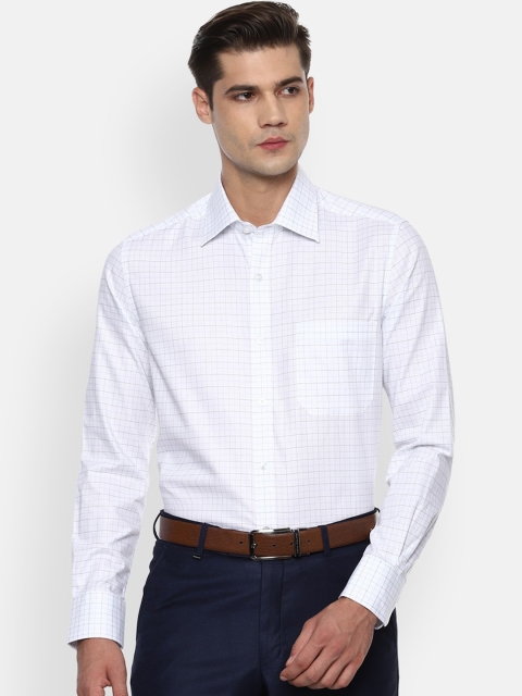 

Louis Philippe Men White Checked Formal Shirt