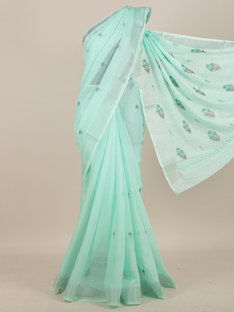 

Pothys Green Floral Embroidered Saree