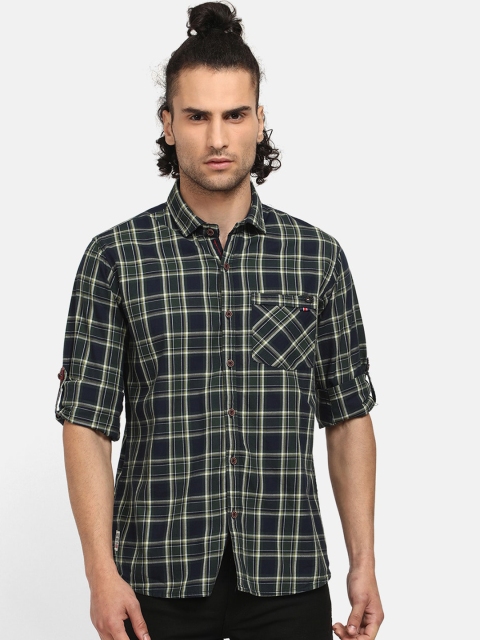 

V2 Value & Variety Men Green Checked Casual Shirt