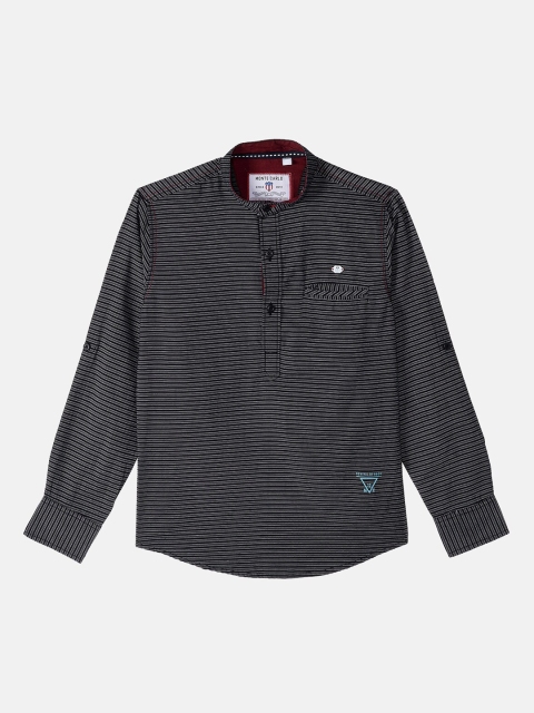 

Monte Carlo Boys Black Striped Casual Shirt