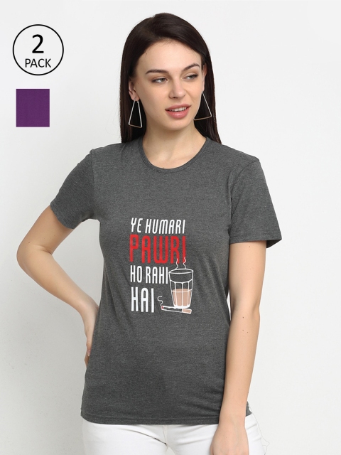 

VIMAL JONNEY Women Grey 2 Printed T-shirt