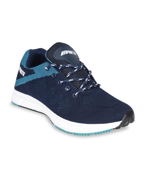 

IMPAKTO Men Navy Blue Textile Running Shoes