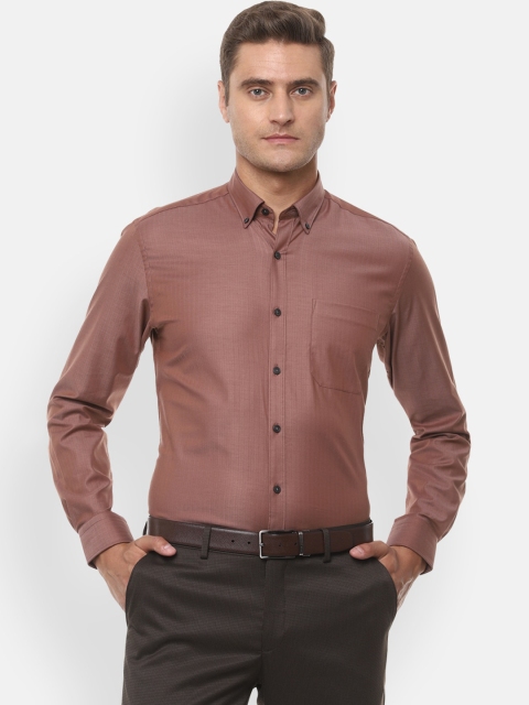 

Louis Philippe Men Brown Slim Fit Geometric Print Formal Shirt