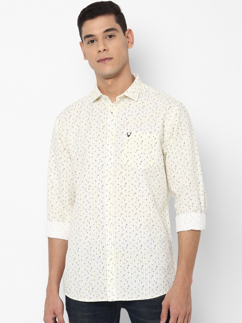 

Allen Solly Men Yellow Slim Fit Printed Casual Shirt