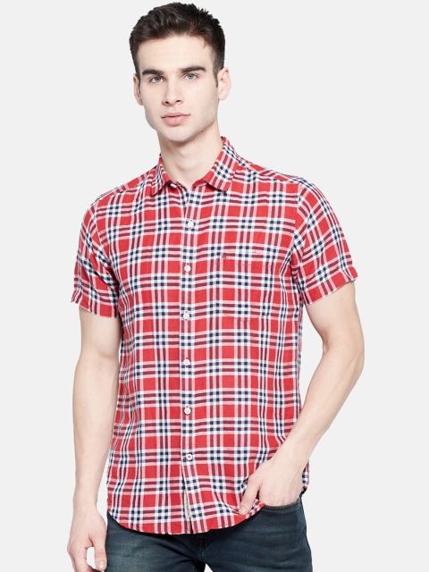 

Monte Carlo Men Red Checked Casual Shirt