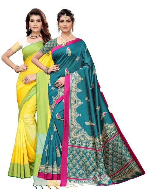 

KALINI Multicoloured Set of 2 Art Silk Saree, Multi