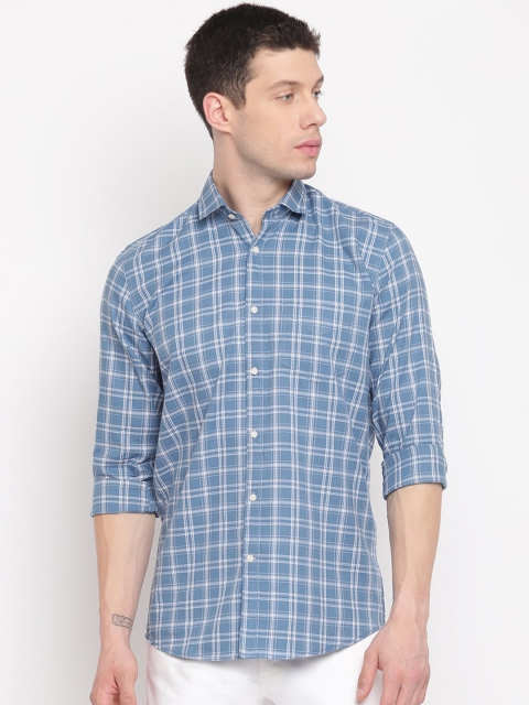 

Richlook Men Blue Slim Fit Checked Casual Shirt