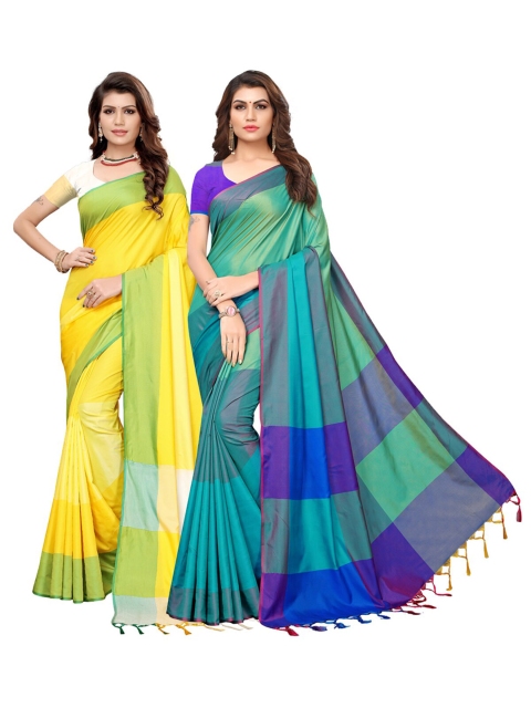 

KALINI Multi Pack of 2 Colourblocked Art Silk Saree