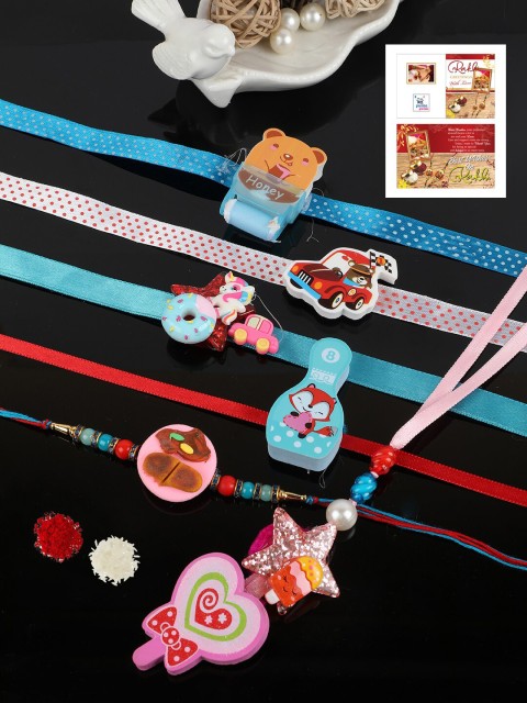 

PASSION PETALS Boys Set of 6 Blue & Pink Dori Rakhis