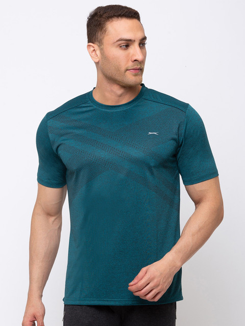 

Black Panther Men Turquoise Blue Applique Slim Fit T-shirt