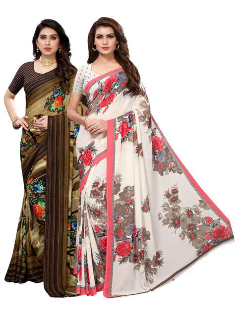 

KALINI Multi Pack of 2 Floral Saree