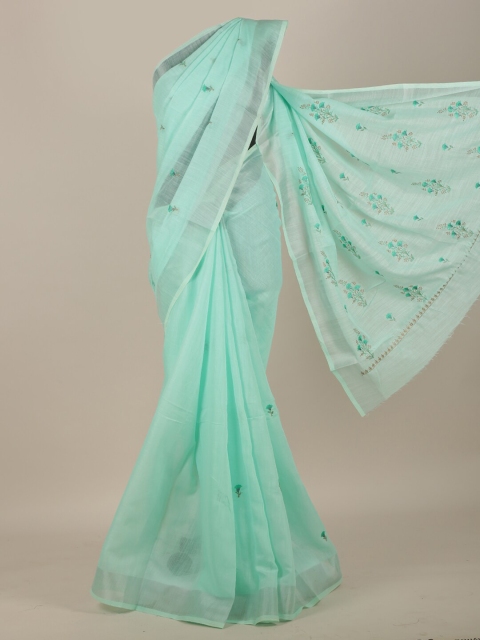 

Pothys Green Floral Embroidered Saree