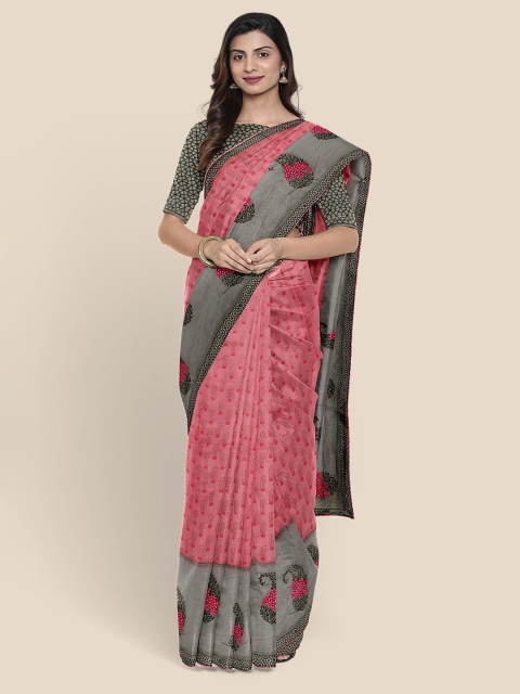 

Kalamandir Pink Paisley Supernet Saree