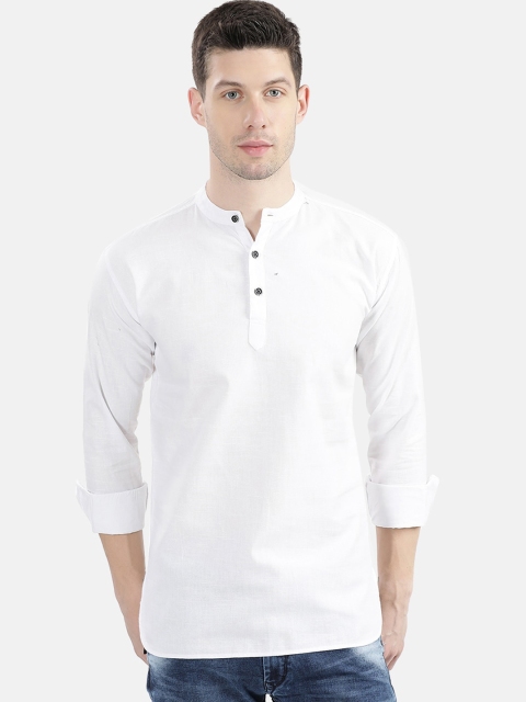 

V2 Value & Variety Men White Solid Kurta