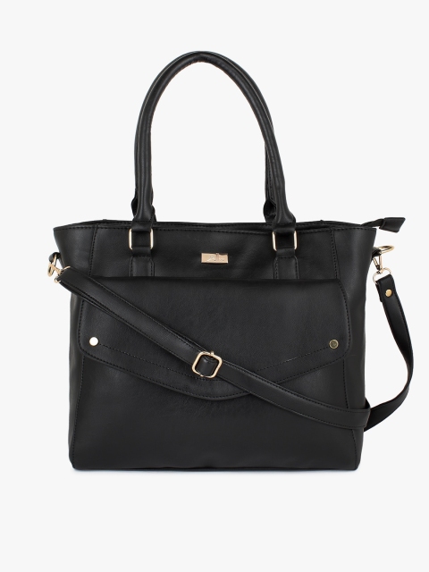 

yelloe Black PU Structured Shoulder Bag
