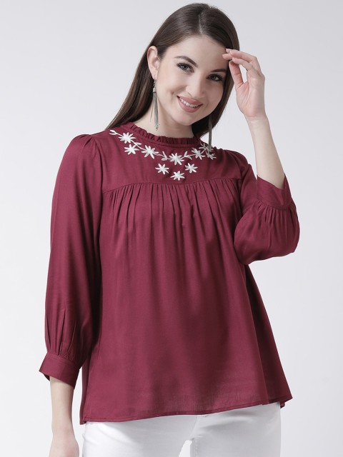 

The Vanca Maroon A-Line Top