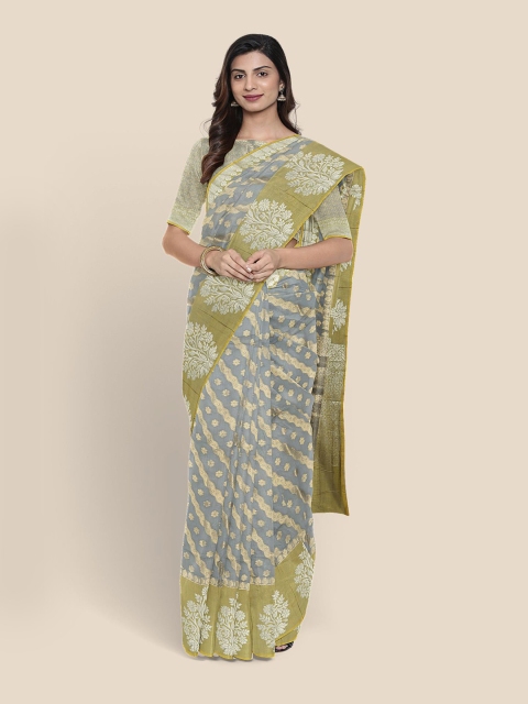 

Kalamandir Grey Leheriya Banarasi Saree