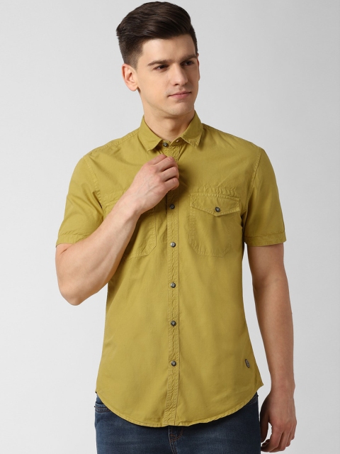 

Peter England Casuals Men Green Slim Fit Casual Shirt