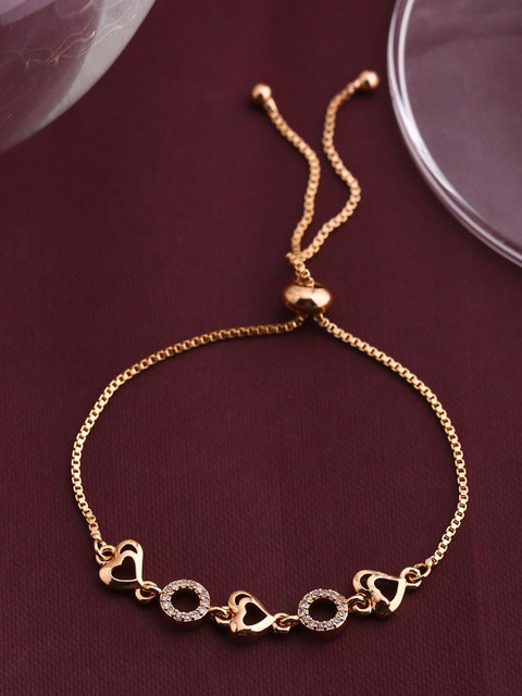 

Shoshaa Women Gold & White Brass Handcrafted Gold-Plated Wraparound Bracelet