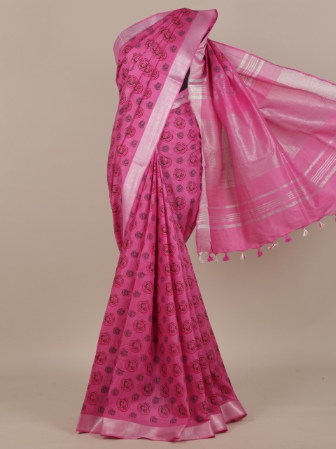

Pothys Pink & Black Printed Saree