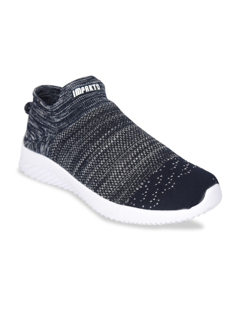 

IMPAKTO Men Grey Textile Running Shoes