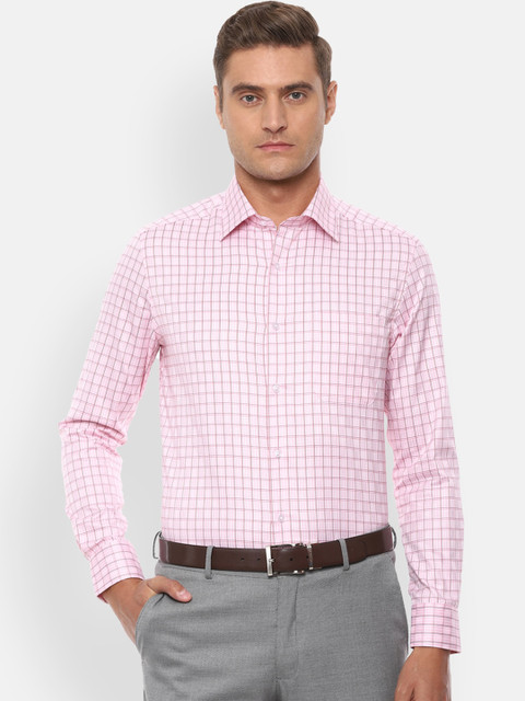 

Louis Philippe Men Pink Checked Casual Shirt