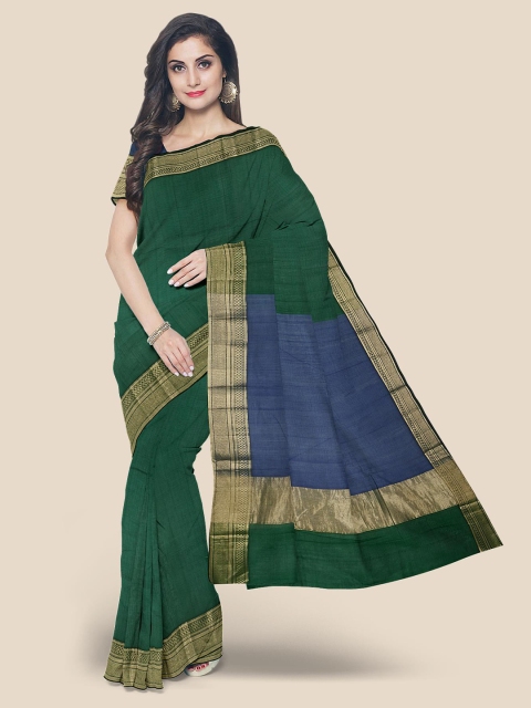 

Kalamandir Women Green Pure Cotton Solid Mangalagiri Saree