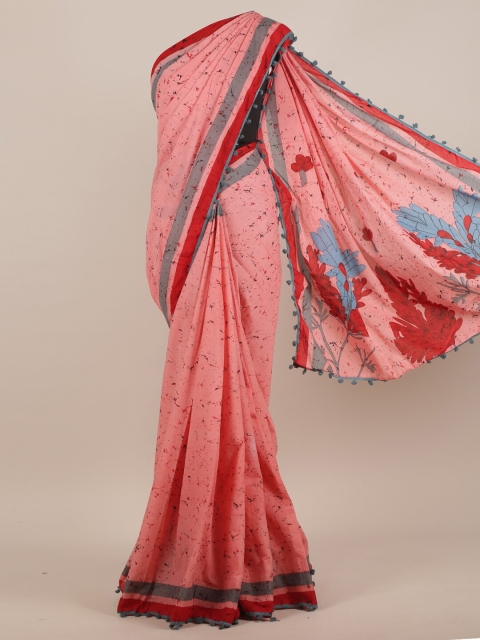 

Pothys Pink & Red Floral Saree