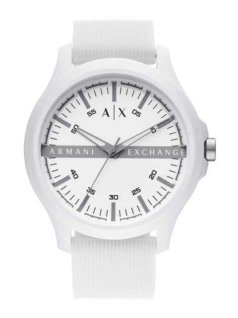 

Armani Exchange Men White Dial & White Wrap Around Straps Analogue Watch AX2424