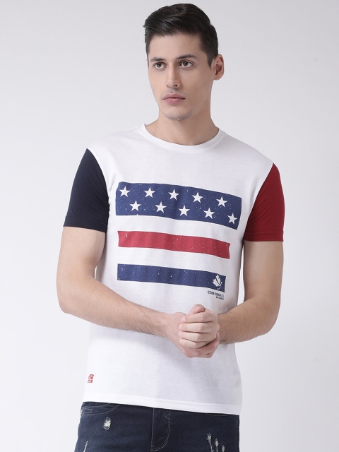 

COBB Men White Colourblocked T-shirt