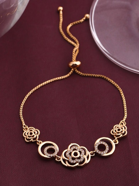 

Shoshaa Women Gold & White Brass Handcrafted Gold-Plated Wraparound Bracelet