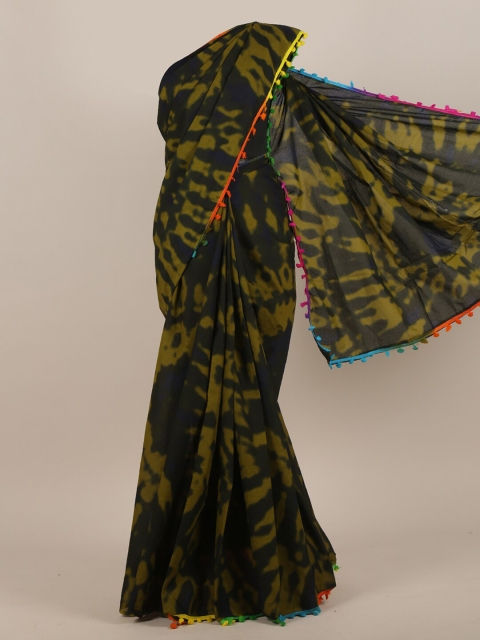 

Pothys Green & Black Tie and Dye Saree