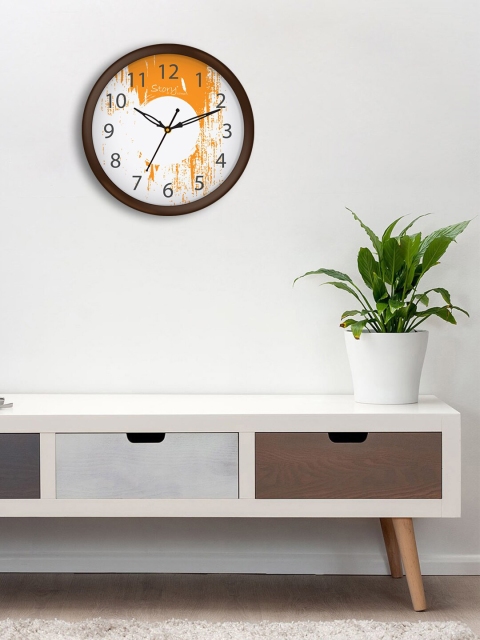 

Story@home Brown & White Printed Contemporary 25 cm Wall Clock