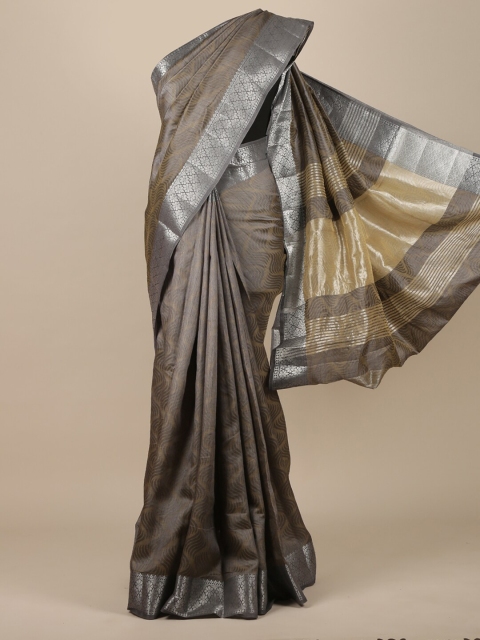 

Pothys Grey Ethnic Motifs Jute Silk Saree
