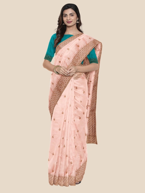 

Kalamandir Coral Ethnic Motifs Zari Saree